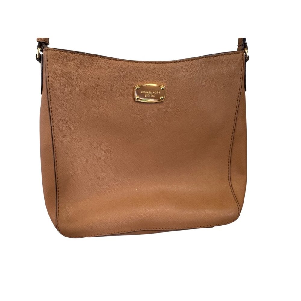 Michael Kors Jet Set Large Brown Leather Messenger Shoulder Bag‎